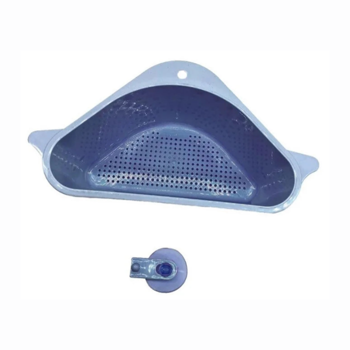 Triangle Shape Sink Drain Storage Rack | Corner Kitchen Sink Strainer Basket & Multipurpose Drain Organizer (Random Color-Pack of 1)