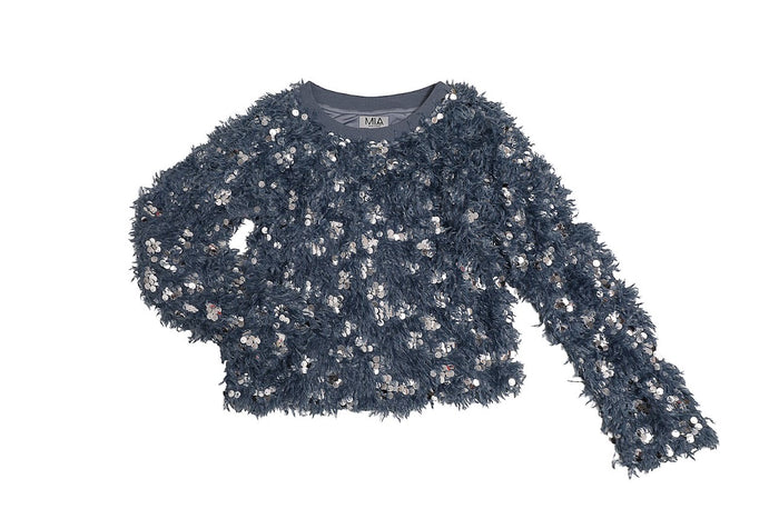 Tween Mia New York-Blue Sequin Sweater