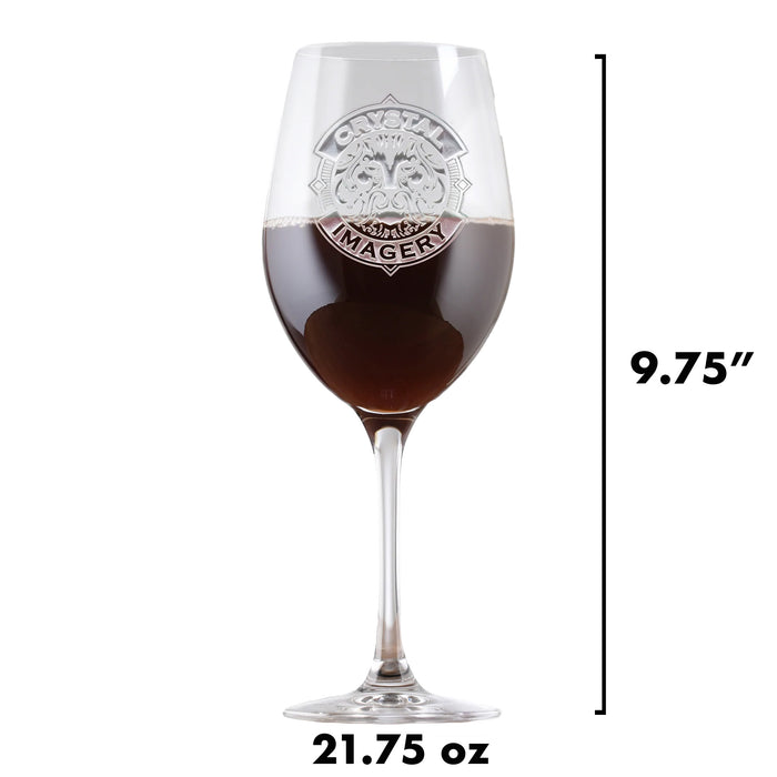 Two Monogram, Engraved, Stolzle Crystal, Red Wine Glass