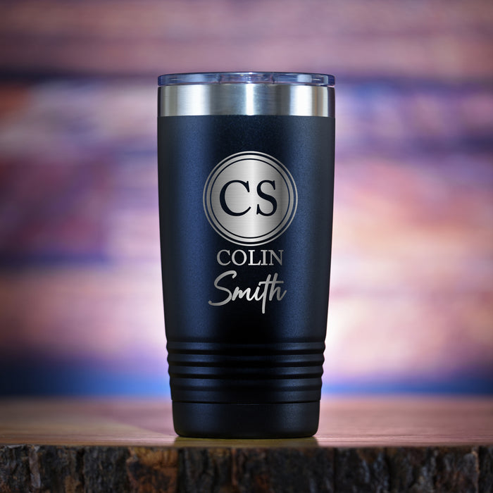 Two Monogram, Insulated Travel Tumbler Gift