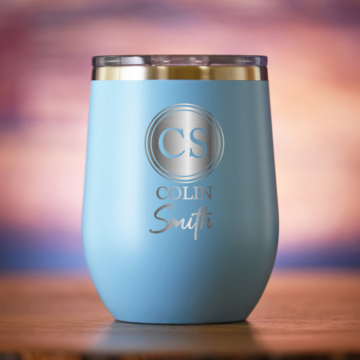 Two Monogram, Stemless Wine, Insulated Tumbler Gift