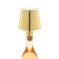 Two's Company-LED Portable Cordless Gold Lampshade Bottle Lamp