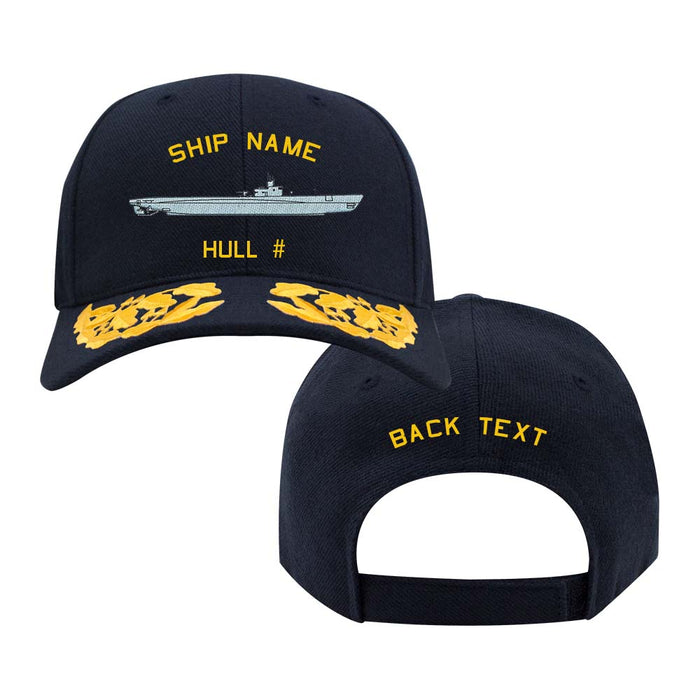 U.S. Navy Custom Ship Cap - Admiral Scrambled Eggs - Sargo Class Submarine WWII Hats and Caps