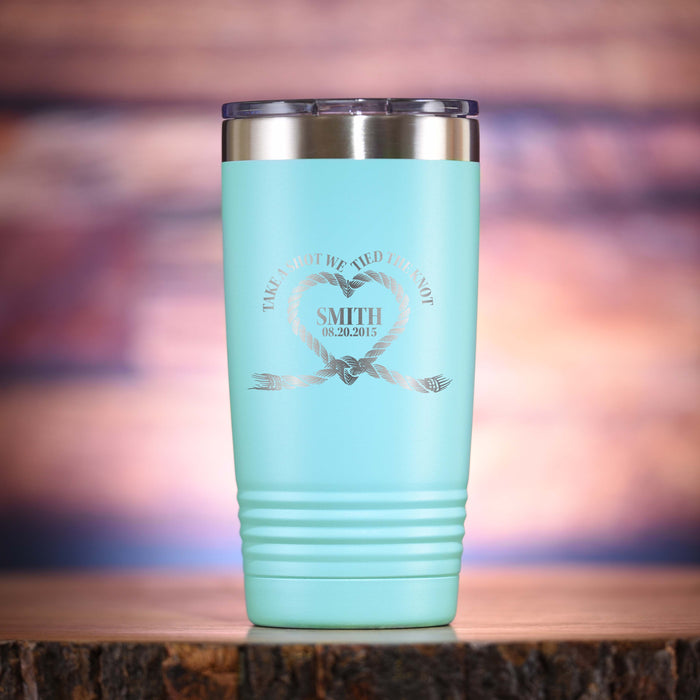 We Tied The Knot Wedding Favor, Travel Tumbler