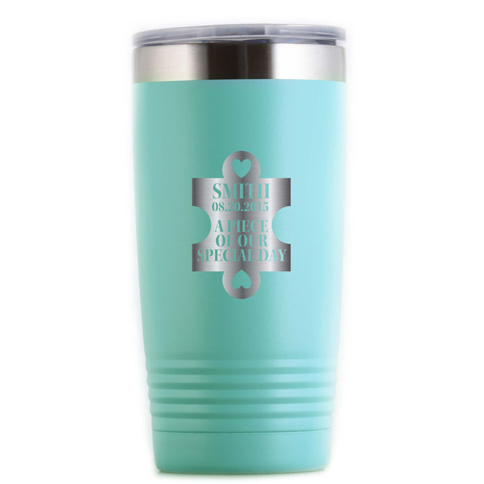 Wedding Day Puzzle Piece Travel Tumbler Favor