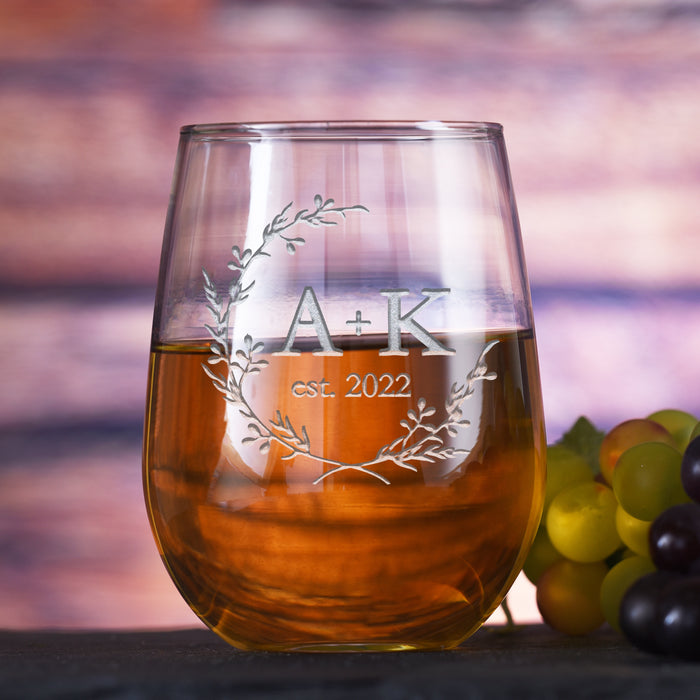 Wedding Favor, Stemless Wine Glass Gift