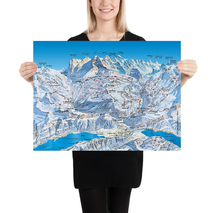 Wengen Piste Map, Switzerland