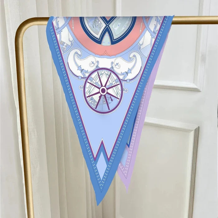 Wheel Purple Silk Diamond Scarf