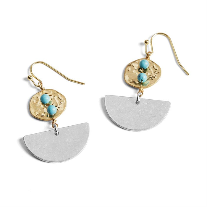 Whispers Duo Shape Mixed Metal Dangle Earrings