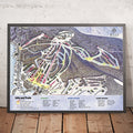 A framed image of Wisp Trail, USA in the style of a simple and modern golf course map
