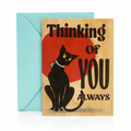 Wood Folding Card - Thinking Of You Kitty
