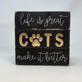 Wooden Engraved Cats & Dogs Sign — Gerson