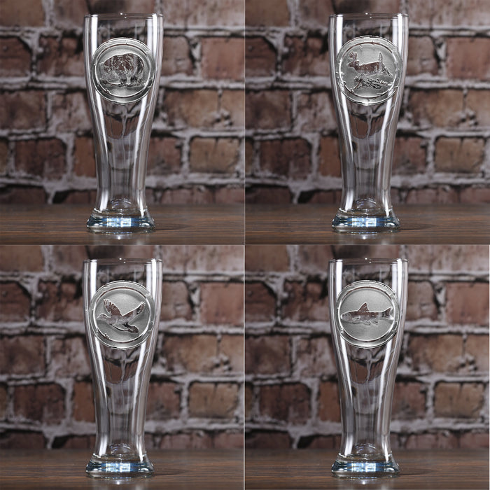 Woodlands Animals Pilsner Glasses