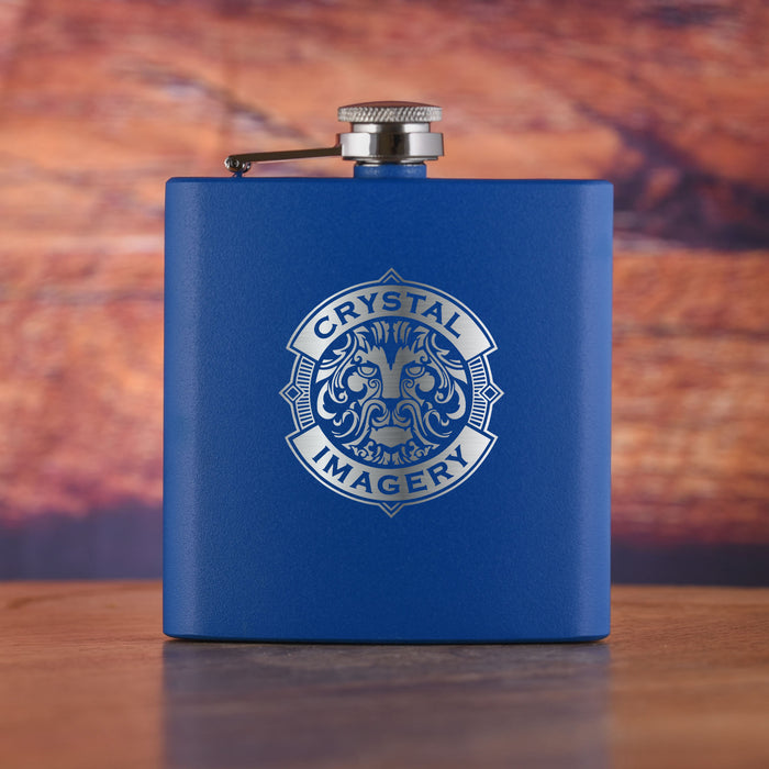 Your Logo, Custom Pocket Flask Gift 6oz - Engraved
