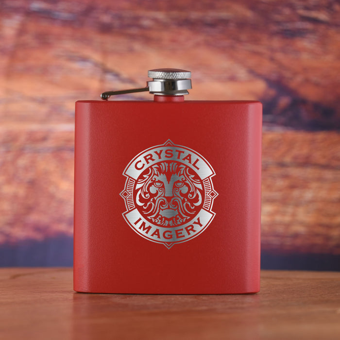 Your Logo, Custom Pocket Flask Gift 6oz - Engraved