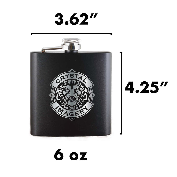 Your Logo, Custom Pocket Flask Gift 6oz - Engraved