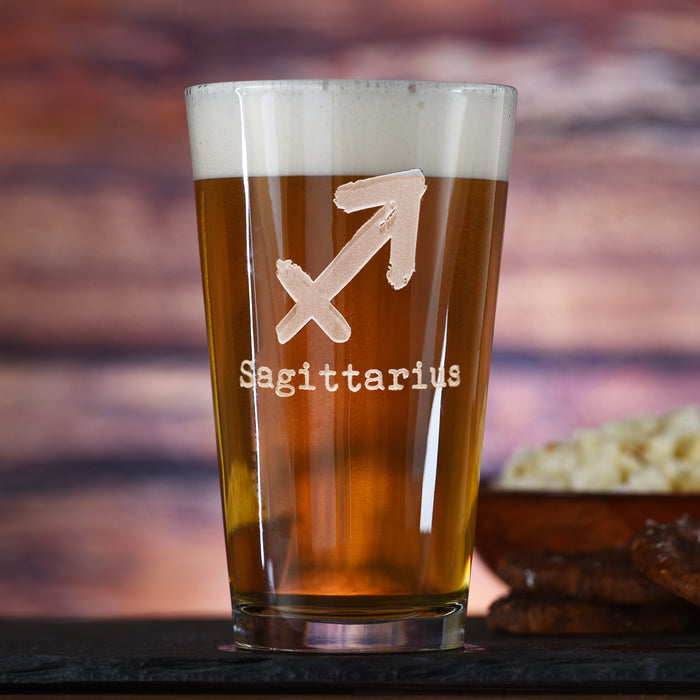 Zodiac Sign, Pint Pub Glass, Beer Lover Birthday Gifts